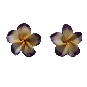 Aros con tornillo Tipanie Lila Con blanco diámetro 3,5cm