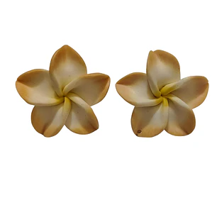 Aros Tipanie amarilla Con blanco diámetro 3,5cm