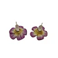 Aros flor tipanie Lila con amarillo diametro 2 cm - thumbnail 3