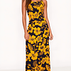 Vestido Marama azul con Hibisco amarillo napohe