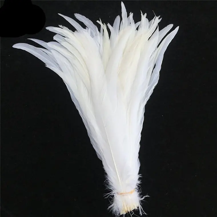 Pack 100 aprox. Plumas vaero Largas Blancas 20 A 25cm 1