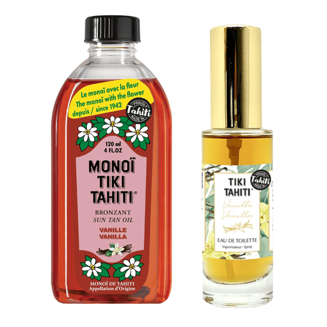 Pack Monoi 120ml y Perfume Tiki Tahiti Vainilla 30ml