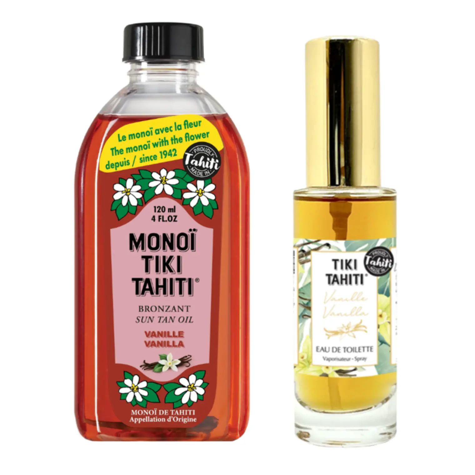 Pack Monoi 120ml y Perfume Tiki Tahiti Vainilla 30ml 1