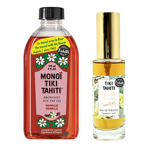 Pack Monoi 120ml y Perfume Tiki Tahiti Vainilla 30ml