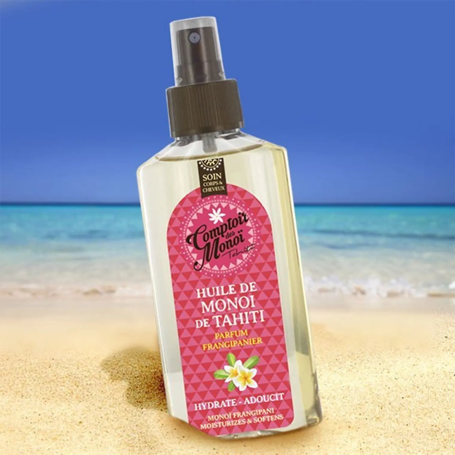 Frangipani Elixir de monoi Spray hidratación suave 100ml COMPTOIR DES MONOI 1