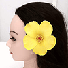 Pack 10 Flor Hibisco amarillo con pinza para el cabello