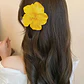 Pack 10 Flor Hibisco amarillo con pinza para el cabello - Miniatura 1