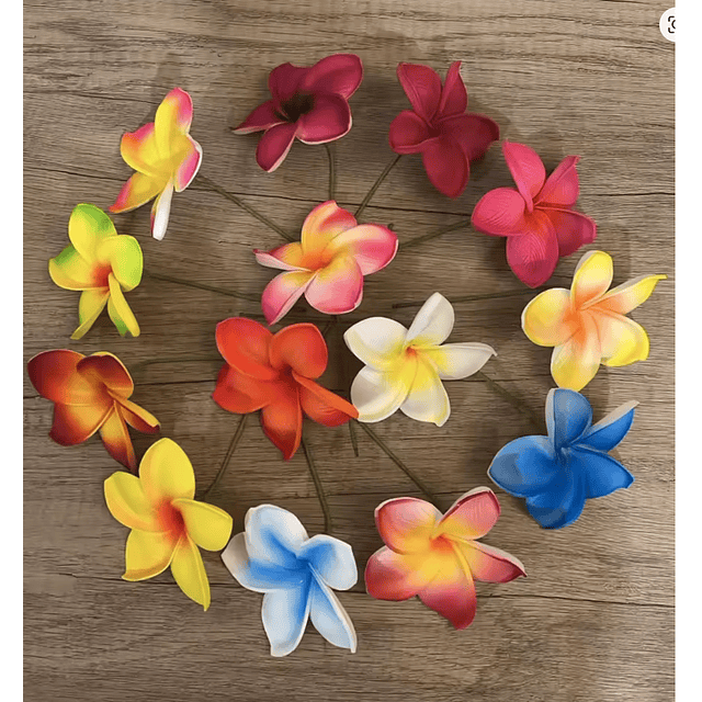 Pack 10 flor Tipanie variedad colores para Cabello Con Palito