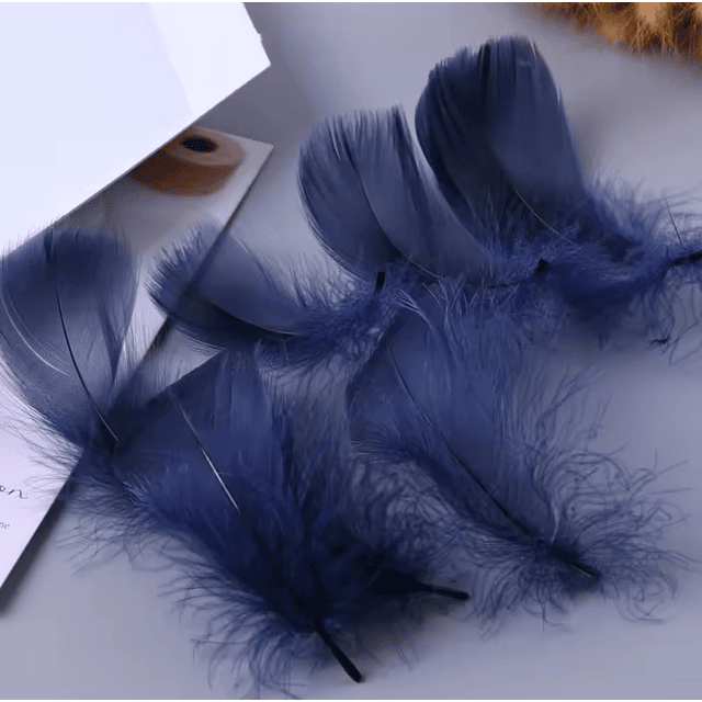 pack 5 Bolsas Plumas arficial Azul Entre 4 Y 8cm app 500un