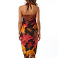 Pareo 2da selección Hibisco matizado Café / Fucsia / Amarillo - Miniatura 2