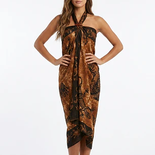 Pareo 2da seleccion borde negro Cafe Matizado con lagartija