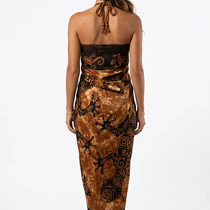 Pareo 2da seleccion borde negro Cafe Matizado con lagartija