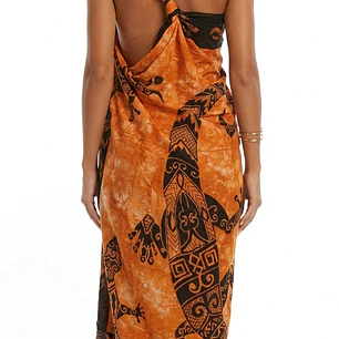 Pareo 2da seleccion borde negro Naranjo Matizado lagartija