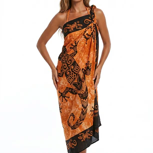 Pareo 2da seleccion borde negro Naranjo Matizado lagartija