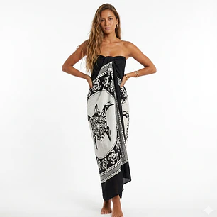 Pareo 2da seleccion negro / Blanco con Tortuga