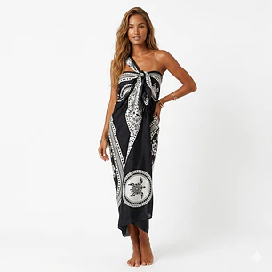 Pareo 2da seleccion negro / Blanco con Tortuga