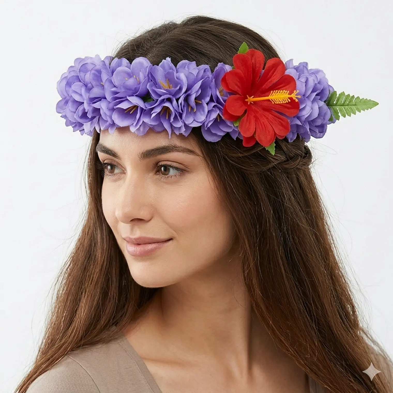 Corona De Flores Ajustable Tipanie Lila e hibisco 1