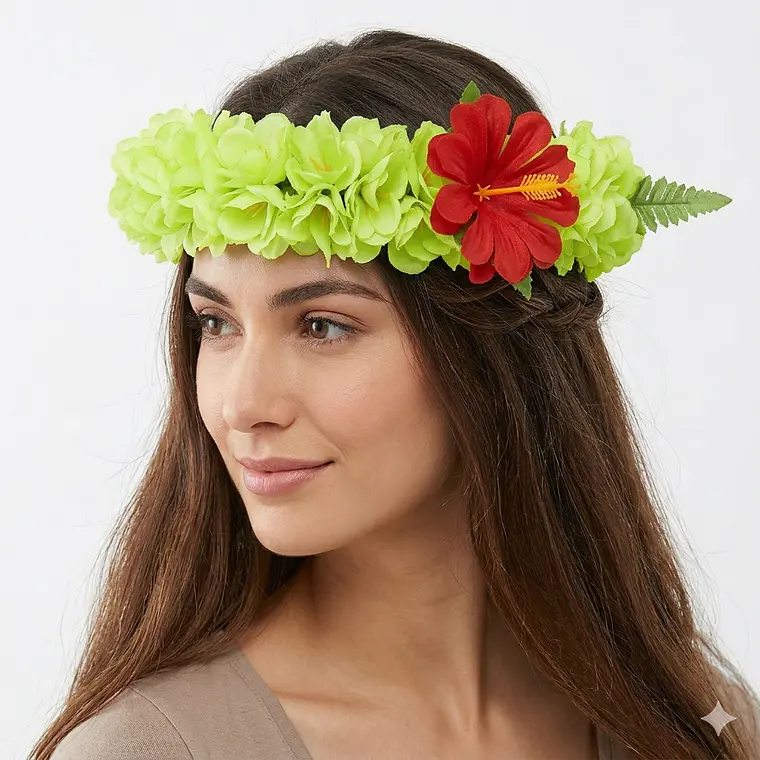 Corona De Flores verde limon elasticada 1