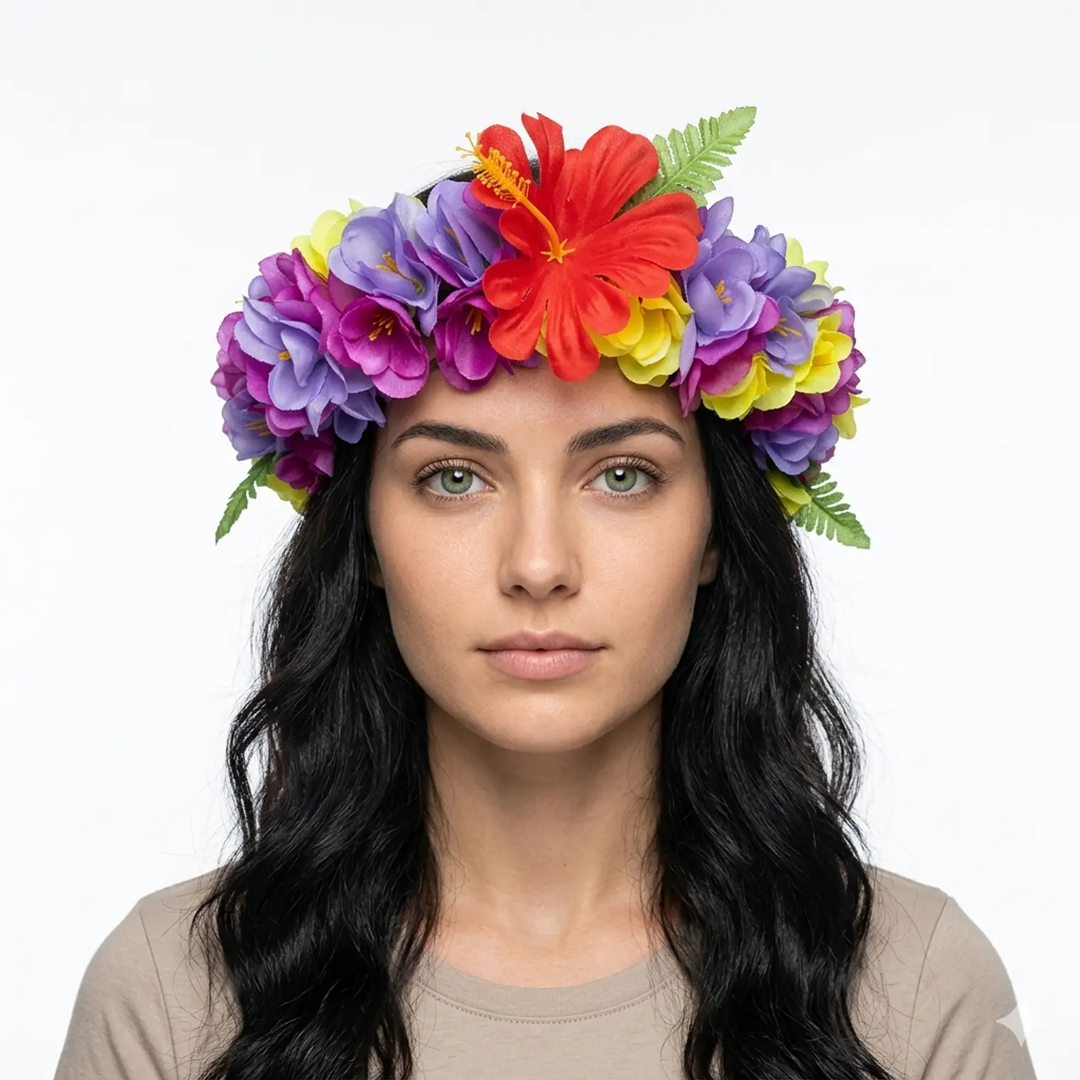 Corona De Flores Morado Con Lila Y Amarillo 1