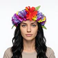 Corona De Flores Morado Con Lila Y Amarillo - Miniatura 1