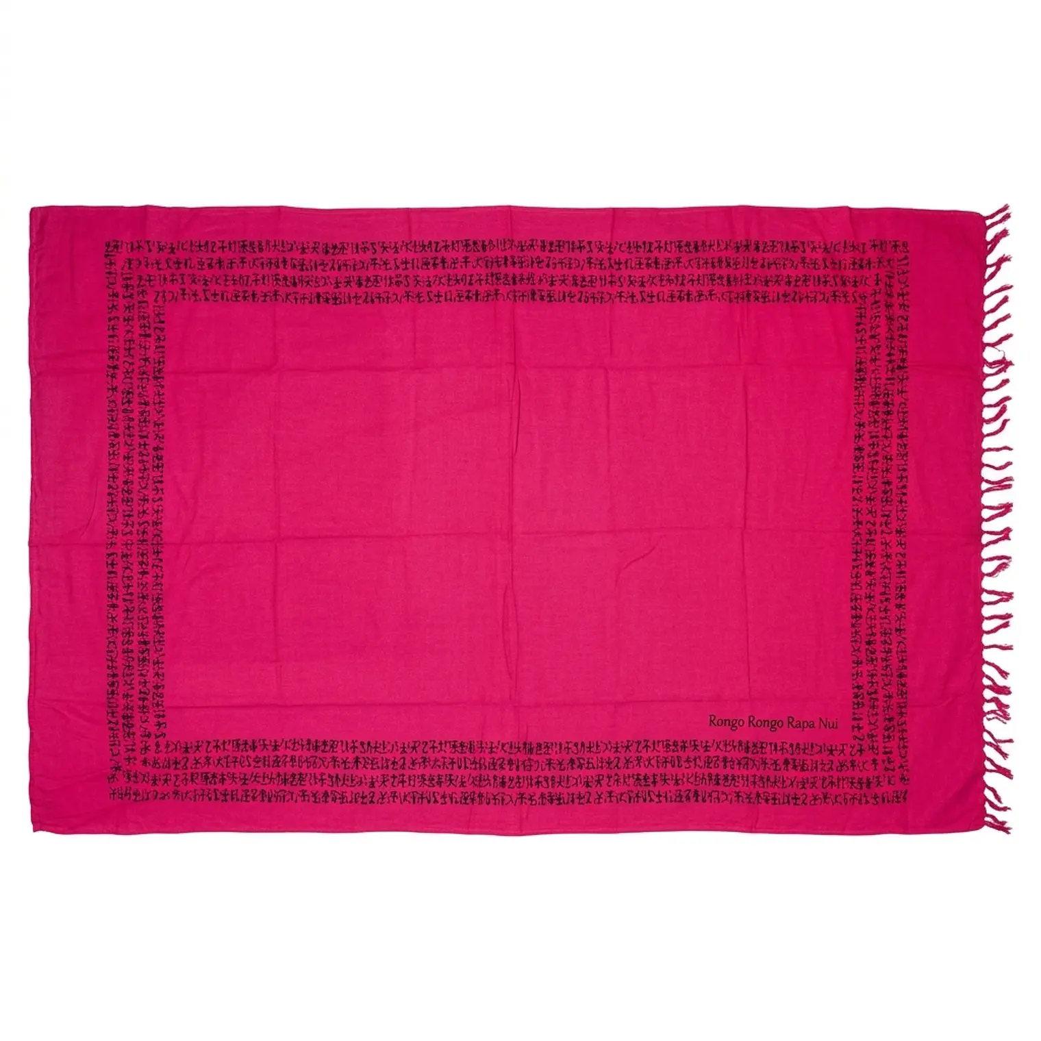 Pareo Napohe Color Fucsia Borde Rongo Rongo 1,75X1,15MTS 2