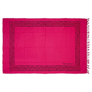 Pareo Napohe Color Fucsia Borde Rongo Rongo 1,75X1,15MTS