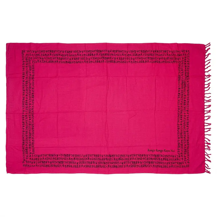 Pareo Napohe Color Fucsia Borde Rongo Rongo 1,75X1,15MTS 2