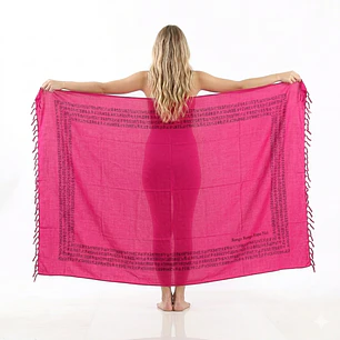 Pareo Napohe Color Fucsia Borde Rongo Rongo 1,75X1,15MTS