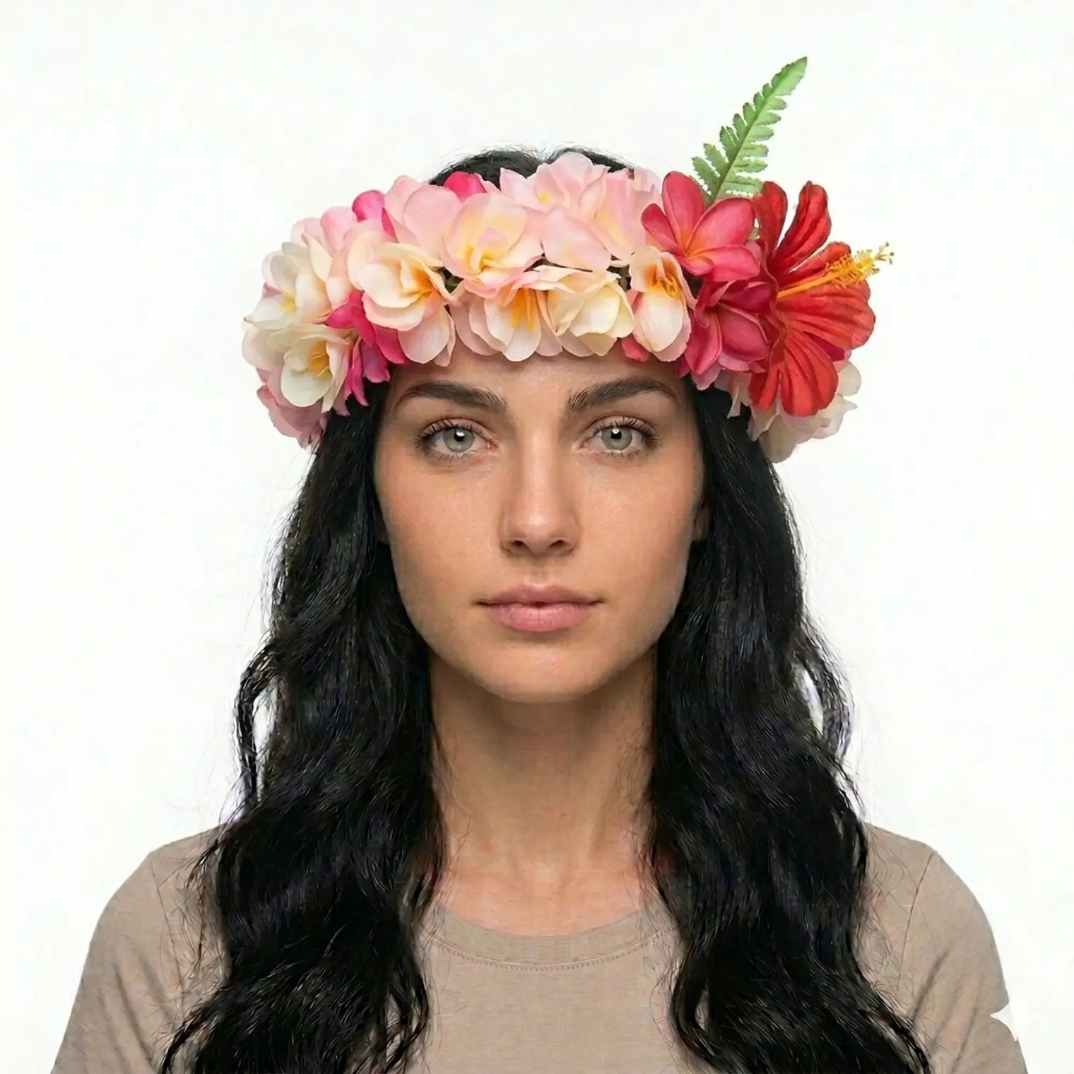 Corona De Flores Rosada elasticada 1