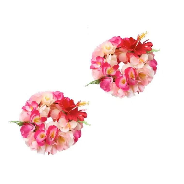 Par de Pulseras o tobillerra elasticada de Flores rosada 1