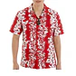 Camisa Polinesica Napohe Rojo Con franja Moai - thumbnail 1