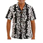 Camisa Polinesica Napohe negra Con Tangata Manu Y Moai blanco - Miniatura 2