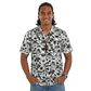 Camisa Polinesica diseño Anakena blanco con negro - Miniatura 1