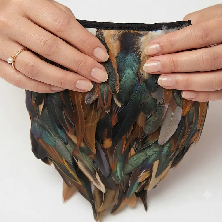 5 yardas o 4,5mts Boa con Plumas Cafe Con Negro 10 a 12Cm 2