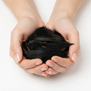 Bolsa app 100 Plumas Negras de 4 a 8cm app 100un