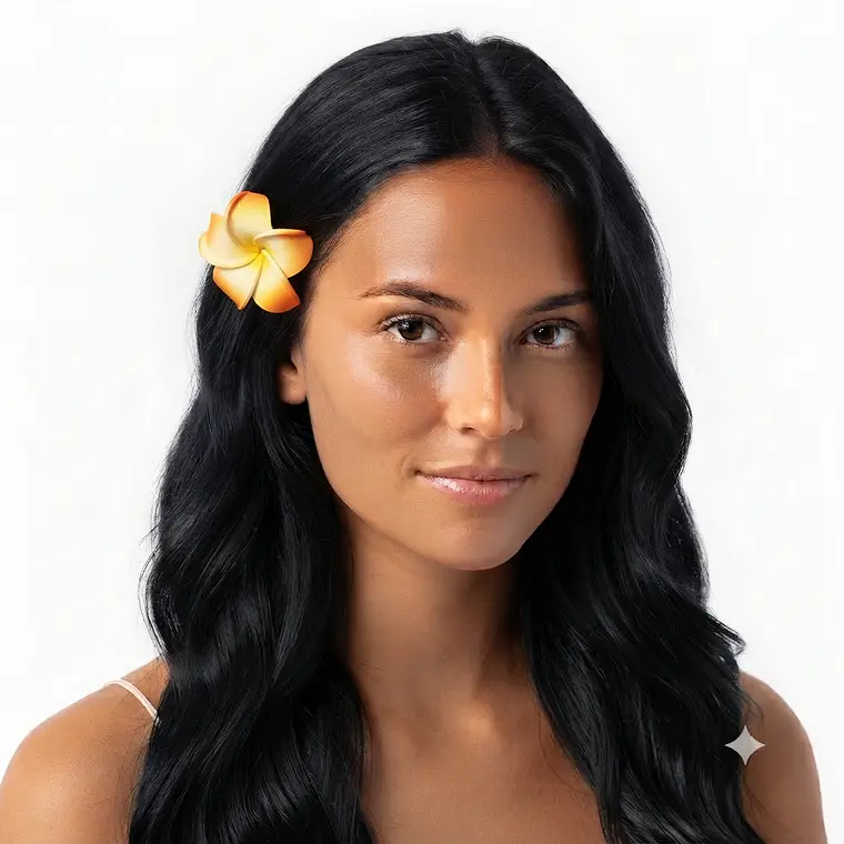 Flores Tipanie naranja con blanco con pinza 1