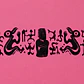 Pareo Corto Napohe rosado Con Moai y Rongo Rongo Negro - Miniatura 2