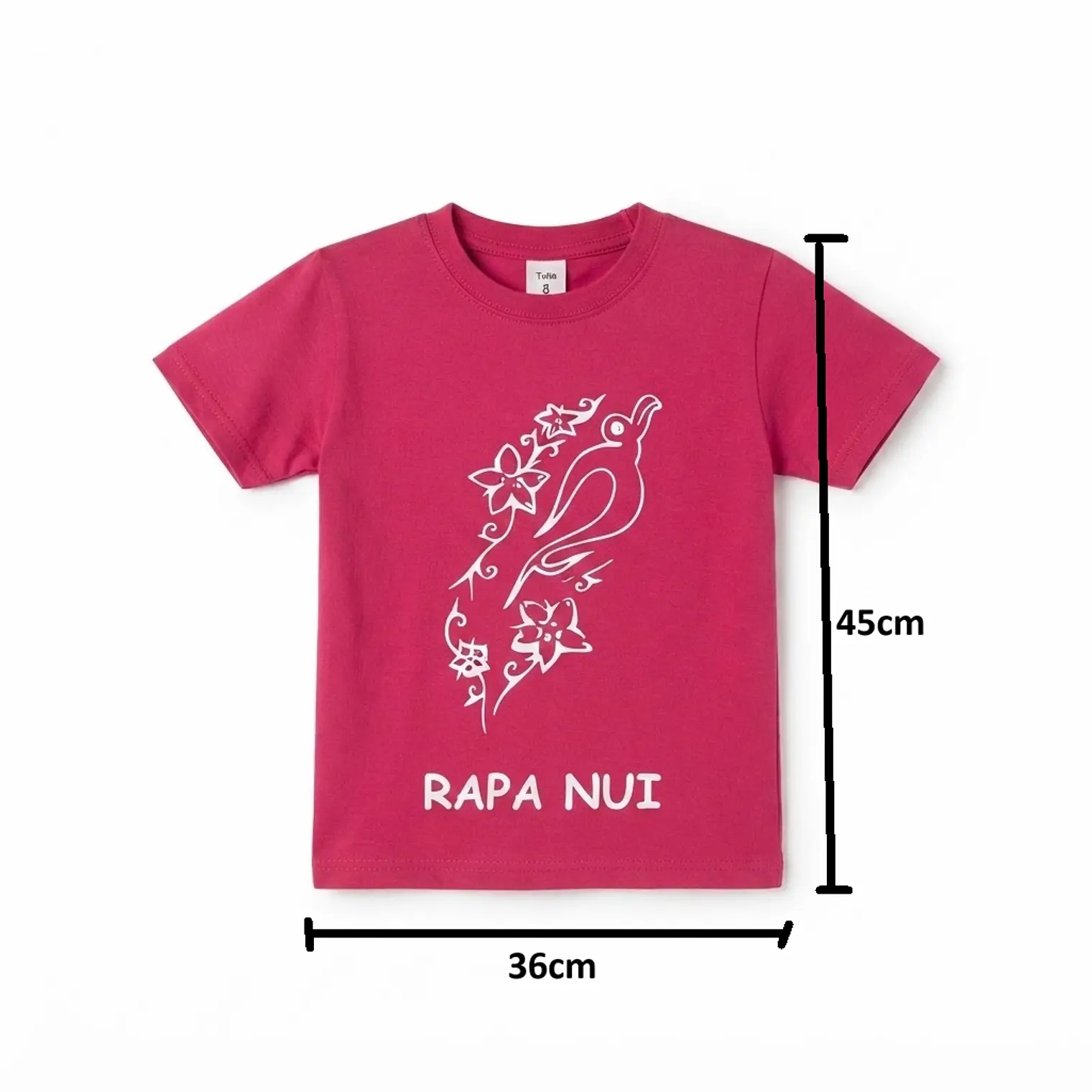 Polera Niña Talla 8 Estampada con figura Pajaro 2