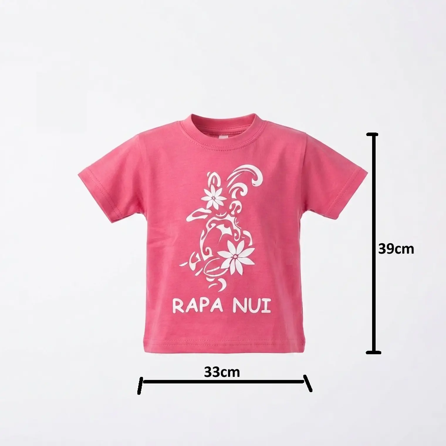 Polera Niña Talla 4 Estampada con figura Tortuga y flor tiare 2