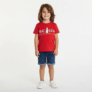 Polera Niño Talla 2-4 Estampada con Moai Rongo rongo