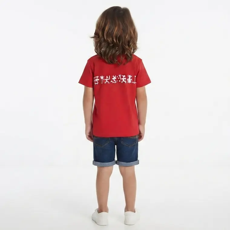 Polera Niño Talla 2-4 Estampada con Moai Rongo rongo 2
