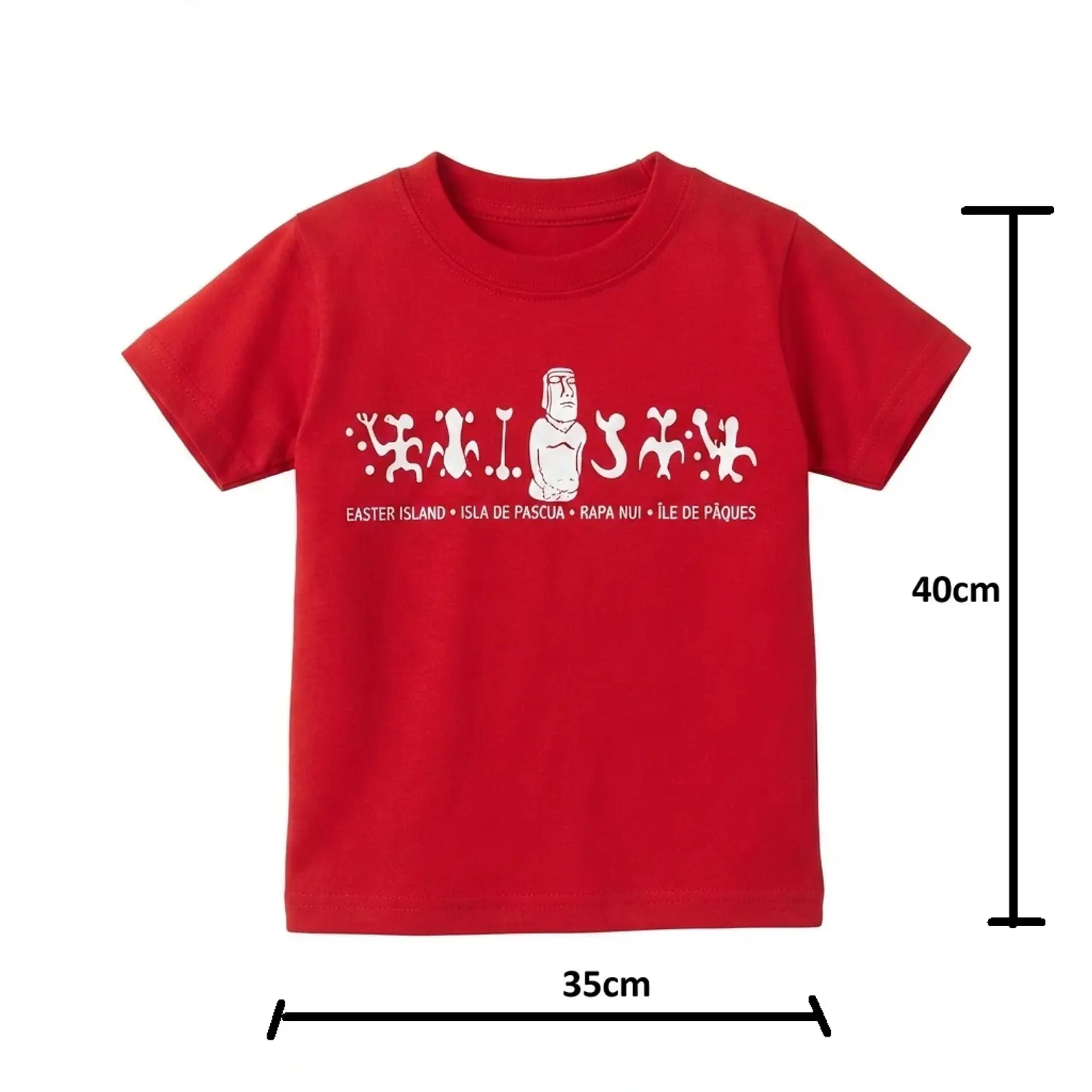 Polera Niño Talla 2-4 Estampada con Moai Rongo rongo 3