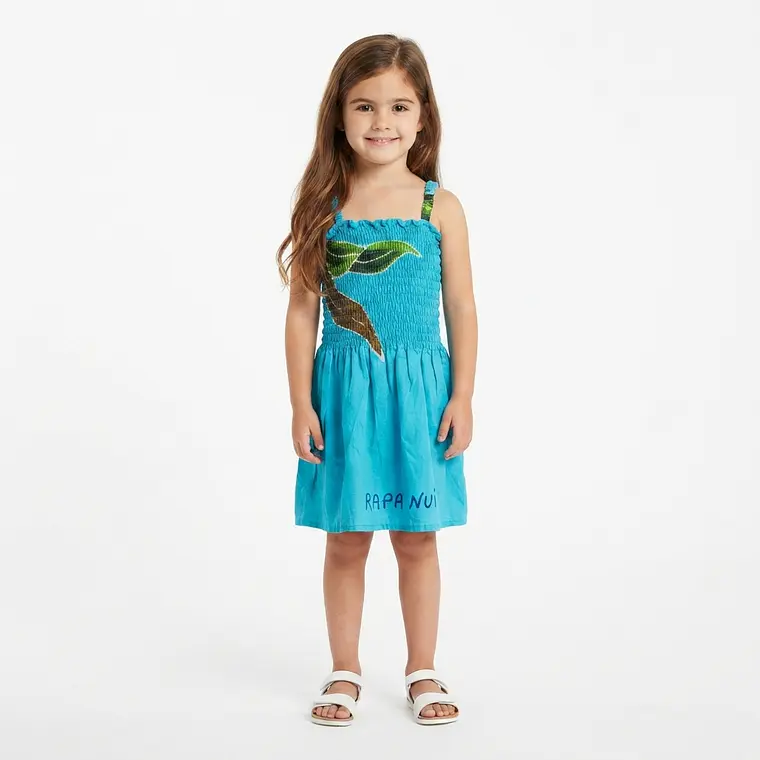 Vestido niña marca Napohe color calipso 1