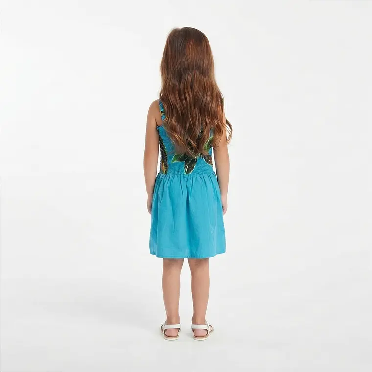 Vestido niña marca Napohe color calipso 2