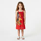 Vestido niña marca Napohe rojo flor amarilla - Miniatura 1