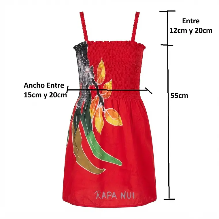 Vestido niña marca Napohe rojo flor amarilla 3