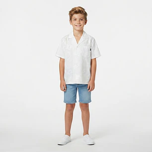 Camisa Taukiani Rapa Nui Talla 12 Blanco