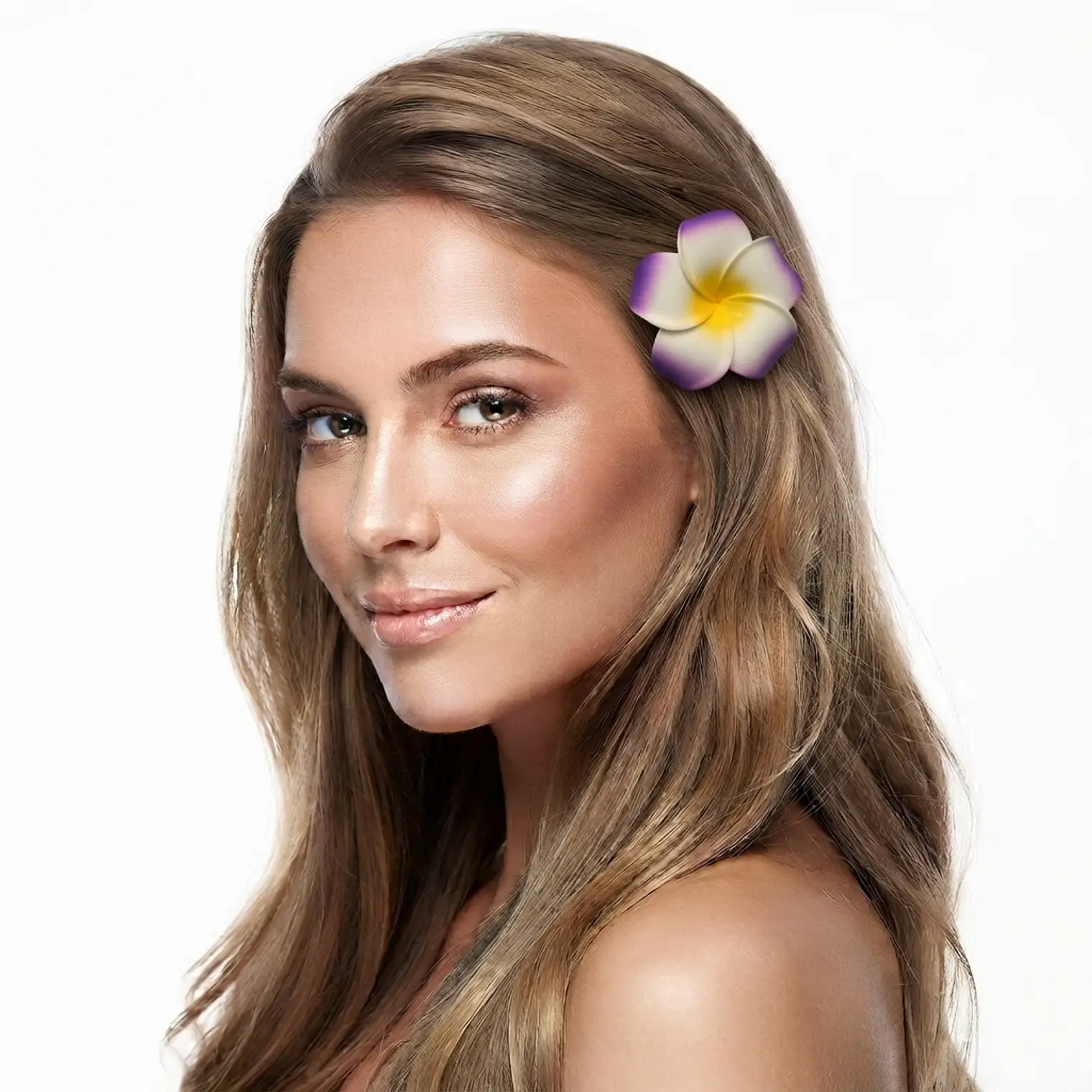Flores Tipanie lila 6,5cm con pinza para el cabello 1