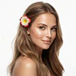 Flores Tipanie rojo blanco 6,5cm con pinza para el cabello - Miniatura 1
