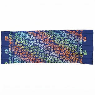 Pareo Corto Napohe azul con flores multicolor